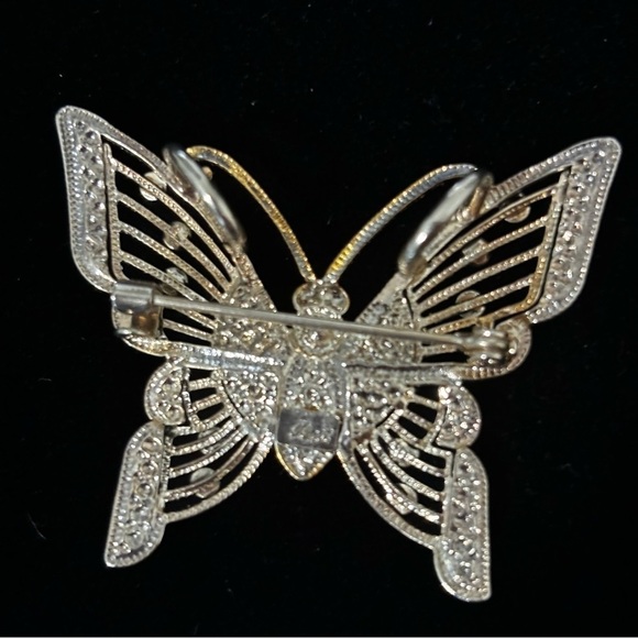 Best Vintage silver and gold tone rhinestone pendant or brooch - Picture 2 of 10